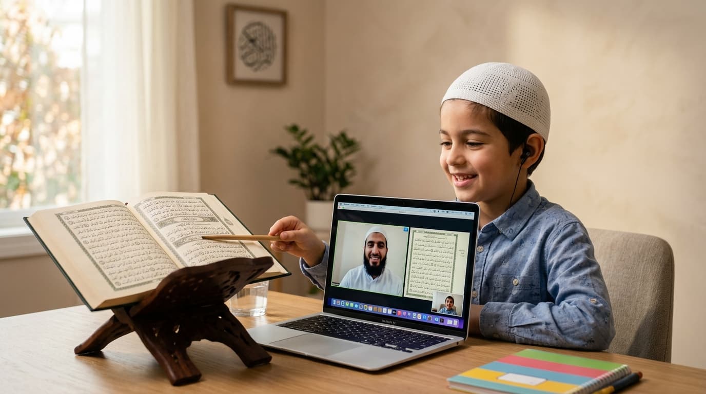 Online Quran Student Learning Tajweed 1-on-1